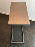 Antraciet metalen bijzettafel, Minder dan 55 cm, Metaal of Aluminium, Ophalen of Verzenden, Zo goed als nieuw