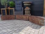 Grote zware gietijzeren jardinière's  L:83  B:27 en H 25 cm, Ophalen, Gebruikt, Minder dan 30 cm, Vierkant