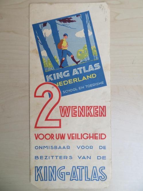 King Atlas, 1936. 2e druk. Soft cover. + King folder, Antiek en Kunst, Antiek | Boeken en Bijbels, Ophalen of Verzenden