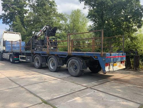 1995 Floor Flo-17-30H Oplegger met kraan, Auto's, Vrachtwagens, Bedrijf, Aanhangers en Opleggers, Overige brandstoffen, Origineel Nederlands