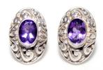 Paar Schitterende Sterling Zilver Amethist Oorbellen, Sieraden, Tassen en Uiterlijk, Oorbellen, Verzenden, Paars, Zo goed als nieuw