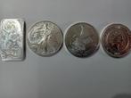 4 x 1 oz munten   unc, Ophalen of Verzenden, Noord-Amerika, Setje, Zilver