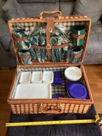 Pickick mand met servies voor 4 personen en opbergbakjes, Ophalen of Verzenden, Zo goed als nieuw