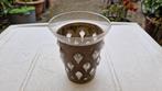 antiek drinkglas met messing versiering, Ophalen of Verzenden