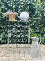 Brocante oud zinken flessenrek voor 35 flessen, Antiek en Kunst, Ophalen of Verzenden