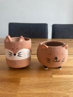 Terra cotta bloempotjes dieren, Tuin en Terras, Bloempotten, Ophalen, Rond, Zo goed als nieuw, Terracotta