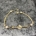 14 karaat gouden armband klavervier model italy, Ophalen of Verzenden, Nieuw, Goud