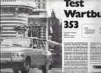 Roadtest WARTBURG 353, Autovisie 1971., Algemeen, Verzenden, Zo goed als nieuw, Autovisie