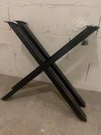 Twee stalen X poten, Zwart, inclusief schroeven, Tafelpoot, Gebruikt, 50 tot 100 cm, Metaal