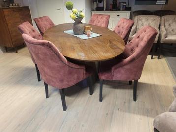 VOORRAAD 6 Landelijke Eetkamerstoelen Walter Knoop Winered 5 beschikbaar voor biedingen