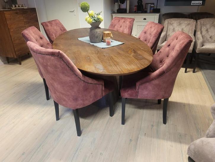 VOORRAAD 6 Landelijke Eetkamerstoelen Walter Knoop Winered 5, Huis en Inrichting, Stoelen, Nieuw, Vijf, Zes of meer stoelen, Stof