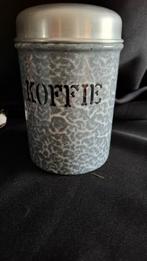Emaille grijsgewolkt koffieblik blik koffie, Antiek en Kunst, Antiek | Emaille, Ophalen of Verzenden