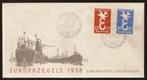 Nederland FDC E35 Zonder Adres, Europazegels 1958, Ophalen of Verzenden, Onbeschreven, Nederland