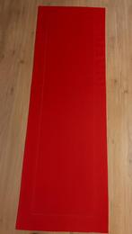 Rode linnen/katoenen tafelloper met ingeweven sierrand, Ophalen of Verzenden, Nieuw, Rechthoek, Binnen