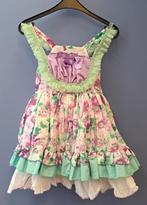 La Amapola jurk mint groen /lila paars bloem 110-116 42475