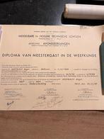 Oude diploma's middelbaar, toneel en cultuurspreiding, Plech, Antiek en Kunst, Curiosa en Brocante, Ophalen of Verzenden