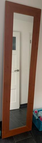 Teakhouten spiegel, Huis en Inrichting, Woonaccessoires | Spiegels, Ophalen, 200 cm of meer, Zo goed als nieuw, Rechthoekig
