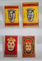 4 lucifersmerken uit India met head magic, Ophalen of Verzenden, Zo goed als nieuw, Luciferdoosjes of -merken