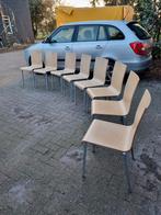 8 x design stoelen Kuadra Pedrali en 2 tafels, Huis en Inrichting, Ophalen, Bruin, Vijf, Zes of meer stoelen