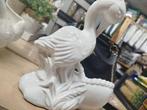 Grote witte ibus of kraanvogel bloempot beeld, Ophalen of Verzenden, Zo goed als nieuw, Overige materialen