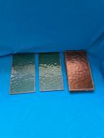 9 gele glasplaatjes, Doe-het-zelf en Verbouw, Glas en Ramen, Ophalen, Zo goed als nieuw, Minder dan 80 cm, Minder dan 80 cm