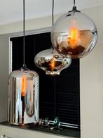 Design hanglamp – By Eve – 3-lichts – smoke/chroom glas, Huis en Inrichting, Ophalen, Zo goed als nieuw, Glas, 50 tot 75 cm