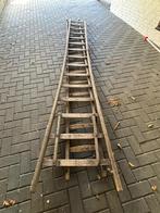 Houten ladder 2 delig, Doe-het-zelf en Verbouw, Ladders en Trappen, Ophalen, Gebruikt, Ladder, 4 meter of meer