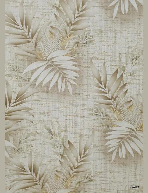 4758 Varen behang jute structuur botanisch 80s swiet Vintage, Huis en Inrichting, Stoffering | Behang, Wit, Beige, minder dan 10 m²