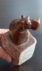 Art Deco Beeld – Nijlpaard in Steen Mooi veelbelovend beeld, Antiek en Kunst, Ophalen of Verzenden