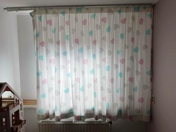 Witte gordijnen met hartjes - 175x210cm beschikbaar voor biedingen