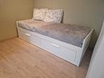 Ikea brimnes bedbank 80x200 +gratis matrassen, Huis en Inrichting, Ophalen, Wit, Tweepersoons, 80 cm