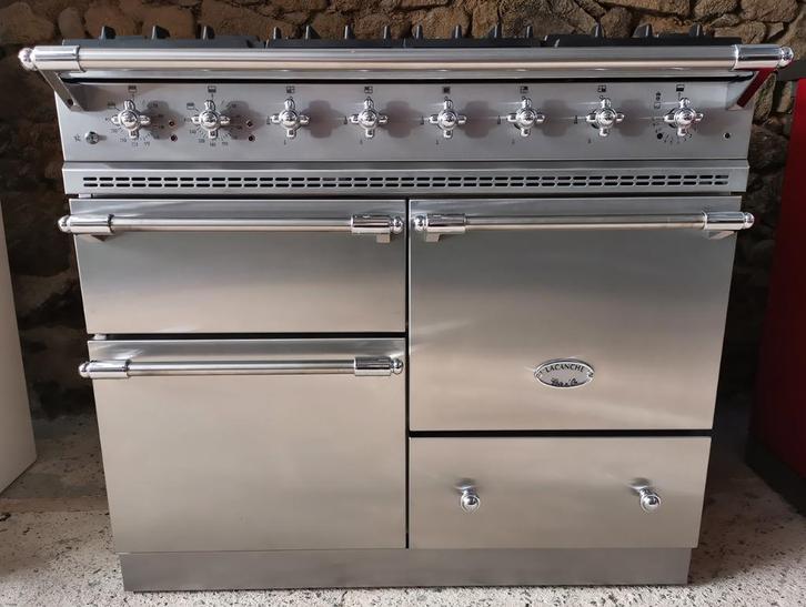 Fornuis Lacanche Chagny Classic 100cm RVS & chrome, Witgoed en Apparatuur, Fornuizen, Refurbished, Vrijstaand, Gas, 5 kookzones of meer