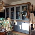 Teak vitrinekast oud landelijk meubels buffetkasten en meer, Ophalen of Verzenden, Zo goed als nieuw, 5051CM, Minder dan 100 cm