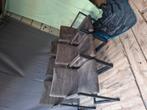 6 nette antraciet industriële eetkamerstoelen, Ophalen, Zo goed als nieuw, Grijs, Vier
