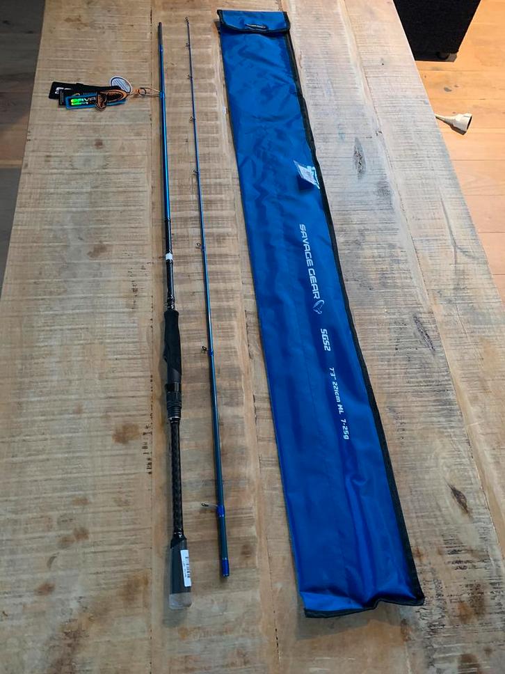 Nieuwe Savage Gear SGS2 spinhengel, 2.21m & 7-25 gr, Watersport en Boten, Hengelsport | Zeevissen, Nieuw, Werphengel, Ophalen of Verzenden
