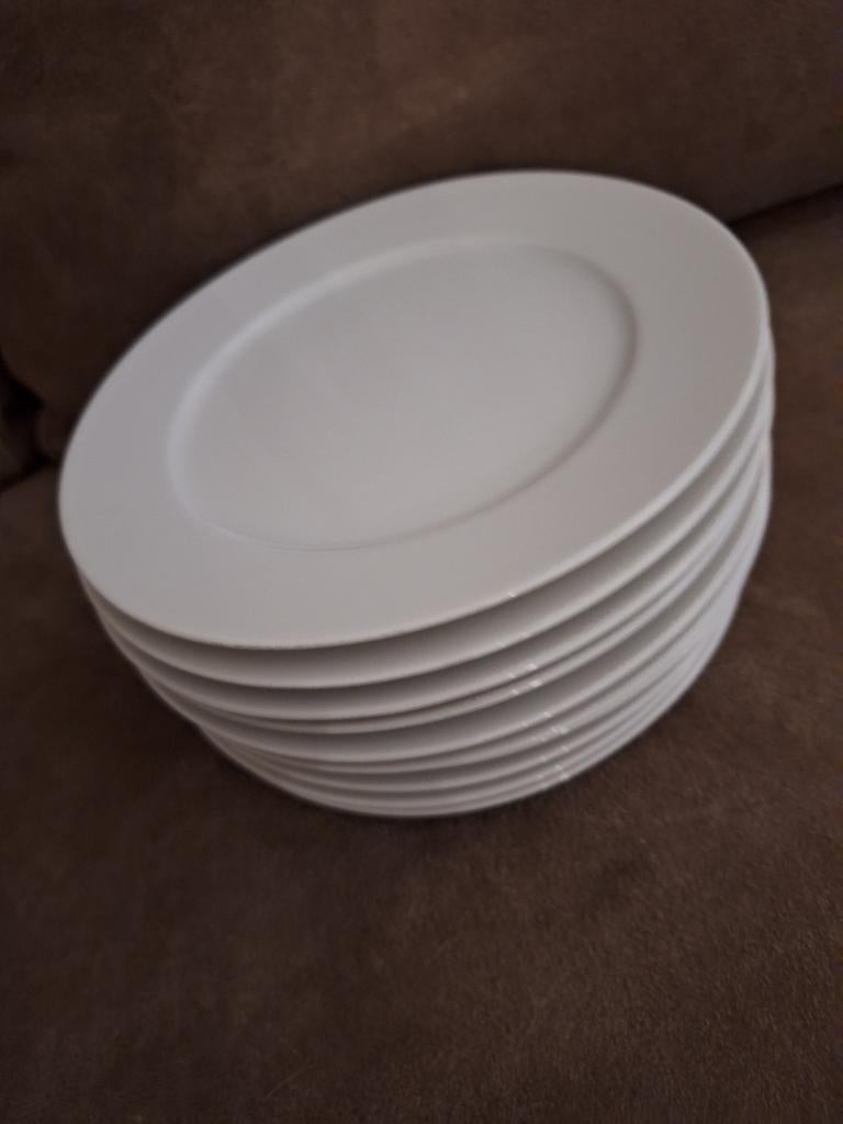 10x Gebaksbordjes White Basics ZGAN, Ophalen, Keramiek, Zo goed als nieuw, Bord(en)