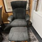 Fauteuil antraciet met voetenbank, Ophalen, Zo goed als nieuw, X, X