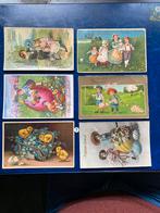 6 ansichtkaarten zeer oud gepreegd Pasen 1900-1950, Ophalen of Verzenden, Gebruikt
