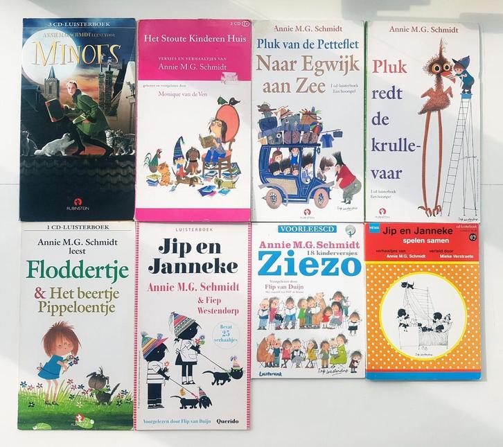 8x Luisterboek Annie M.G. Schmidt oa. Minoes, Pluk Petteflet, Boeken, Luisterboeken, Cd, Kind, Ophalen of Verzenden