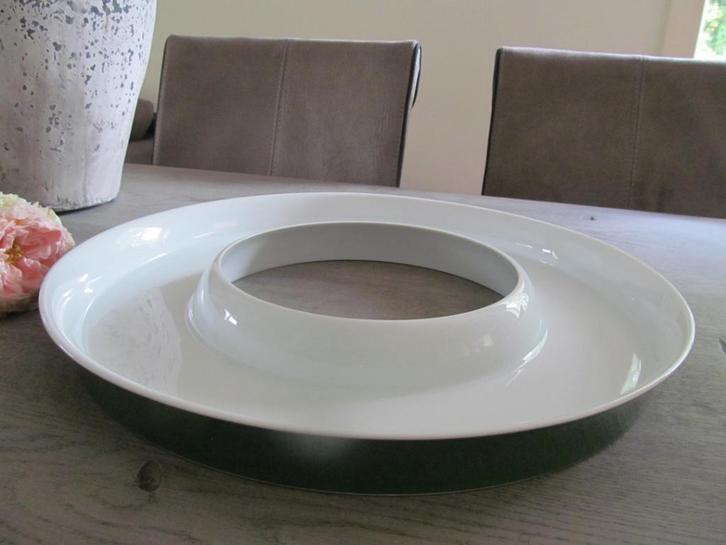 Hutschenreuther Grote Serveerschaal / Ring Groen / Wit, Huis en Inrichting, Keuken | Servies, Zo goed als nieuw, Schaal of Schalen