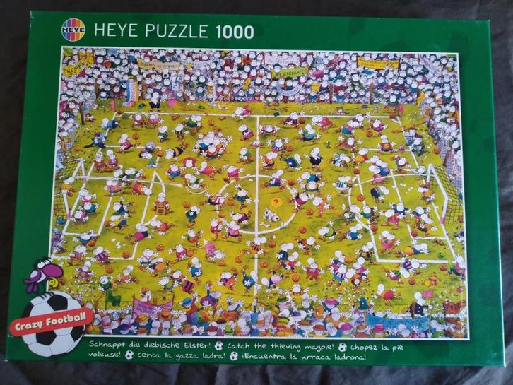 Heye puzzel - Crazy Football / voetbal (1000 stukjes), Hobby en Vrije tijd, Denksport en Puzzels, Zo goed als nieuw, Legpuzzel