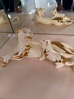 Vintage keramische panter met jong, Ophalen of Verzenden, Gebruikt, Huisaccessoire