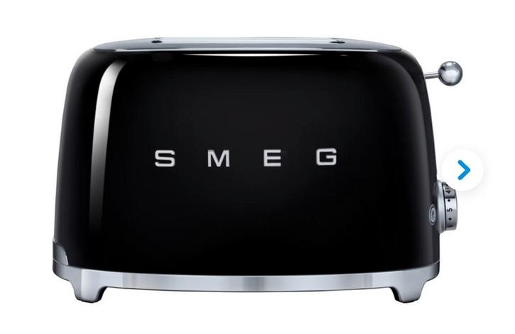 SMEG TSF01BLEU Broodrooster - Zwart nieuw in doos, Witgoed en Apparatuur, Broodroosters, Nieuw, Uitneembare kruimellade, Ophalen of Verzenden