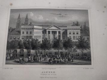 A 111 / Arnhem Paleis van Justitie Staalgravure 1860 beschikbaar voor biedingen