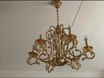 Gouden kroonluchter met kristallen, Ophalen, Gebruikt, Metaal