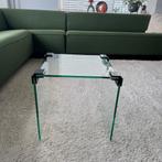Vintage bijzettafel van glas, Italiaans design, Huis en Inrichting, Tafels | Bijzettafels, Ophalen, Minder dan 45 cm, Minder dan 55 cm
