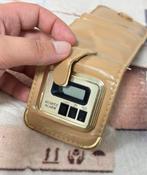 Vintage LCD Leather Quartz portemonnee klok horloge lederen, Ophalen of Verzenden