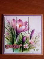 Kaart groetjes voorjaar krokus 500 = 1,75, Hobby en Vrije tijd, Ophalen of Verzenden, Zo goed als nieuw, Kerst