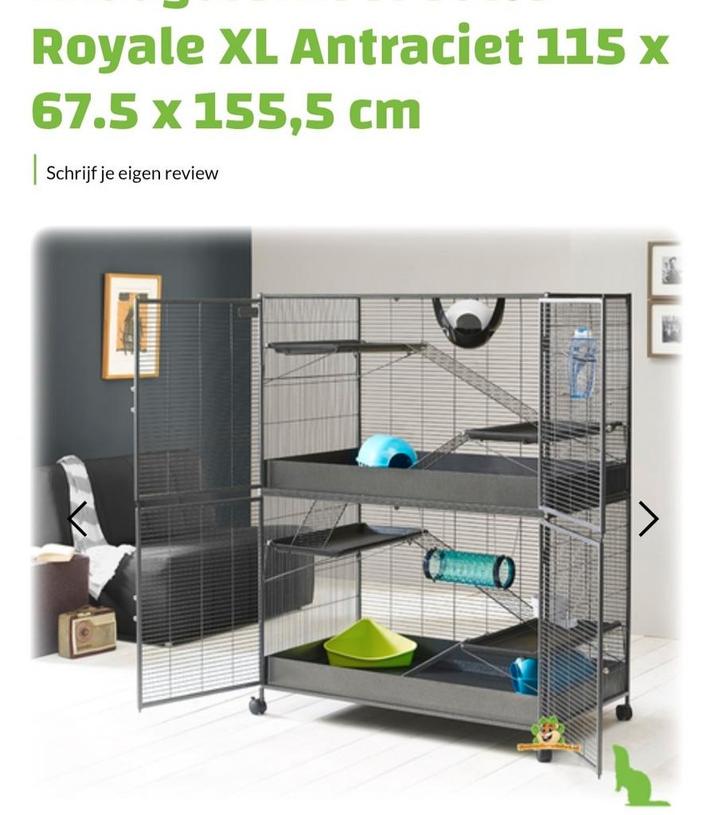 Royal Savic XL  knaagdieren kooi antraciet grijs, Dieren en Toebehoren, Knaagdieren en Konijnen | Hokken en Kooien, Zo goed als nieuw