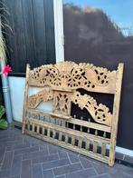 Boho bed deel teak hout uitgesneden hout, Ophalen, Zo goed als nieuw